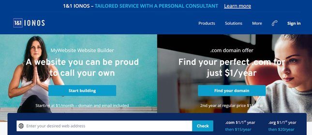 wordpress alternative 1and1 ionos