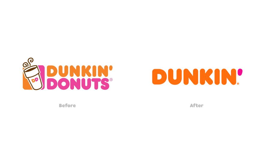 Dunkin Rebrand Before After Logo