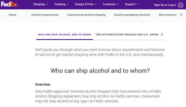 how to sell alcohol online fedex