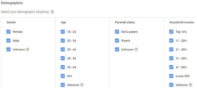 google-ads-demographics google ads demographic targeting