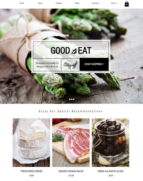 Click to see this template design from Wix Website template design - fixed menu