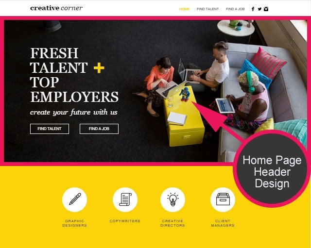 Click to see this template design from Wix Website Template Design - Header