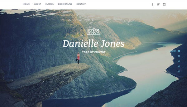 Click to see this template design from Wix Website template design - top menu