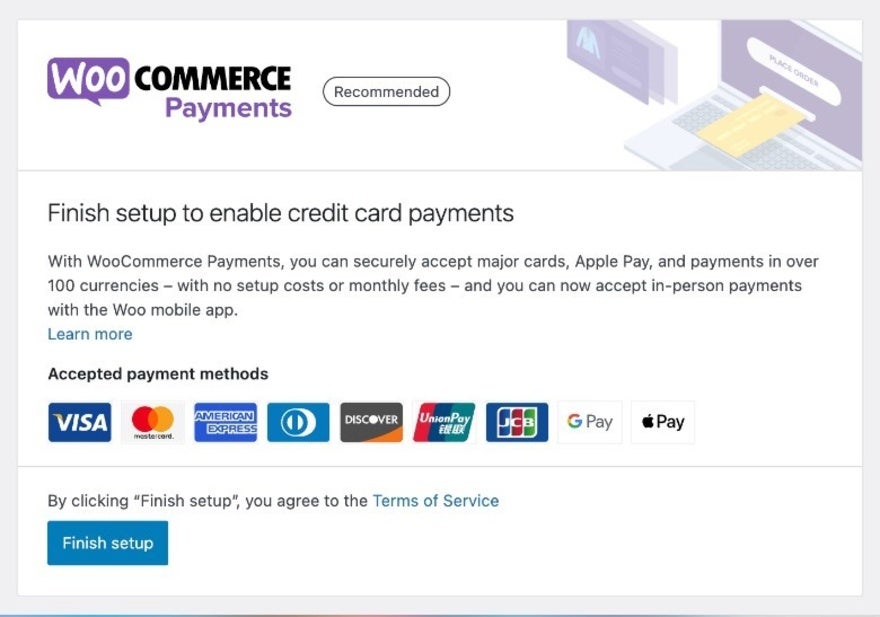 woocommerce payments WooCommerce Payments setup page