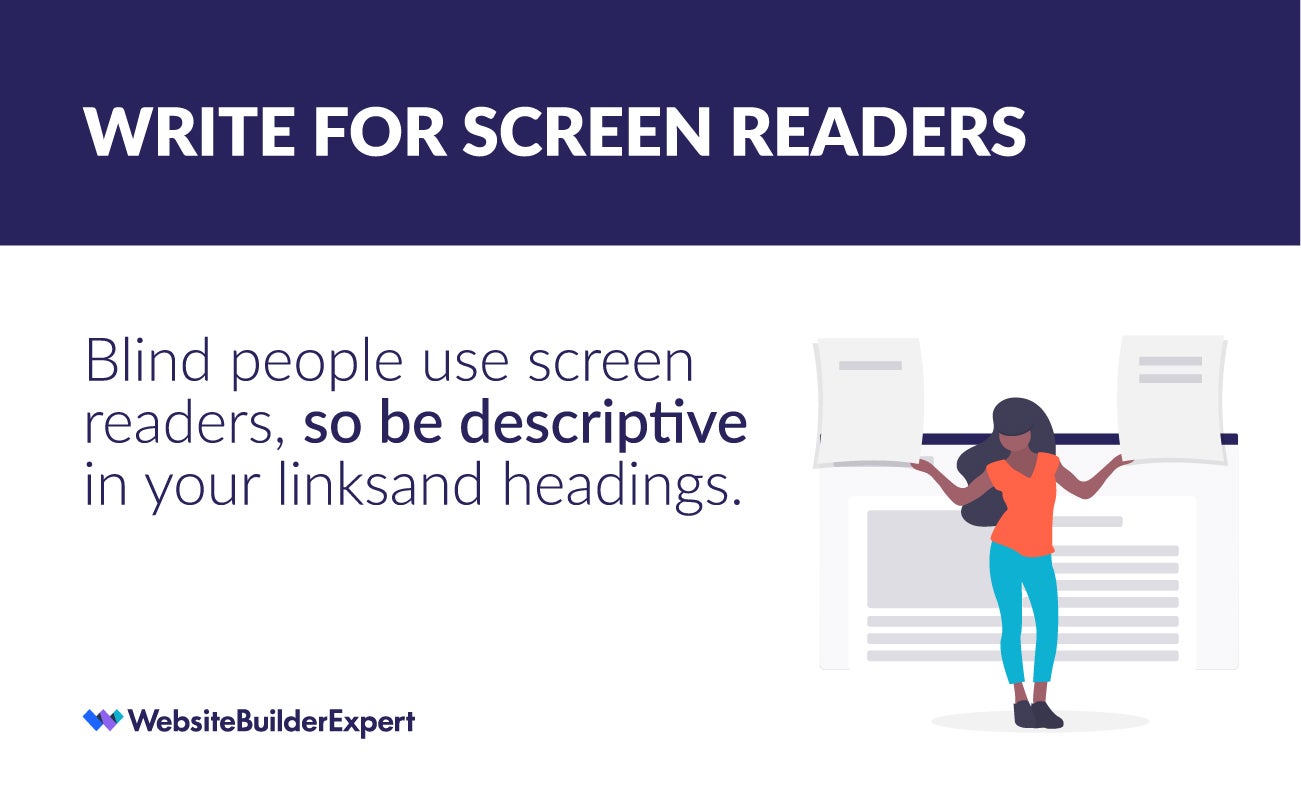 writing for the web tip write for screen readers writing for the web tip write for screen readers