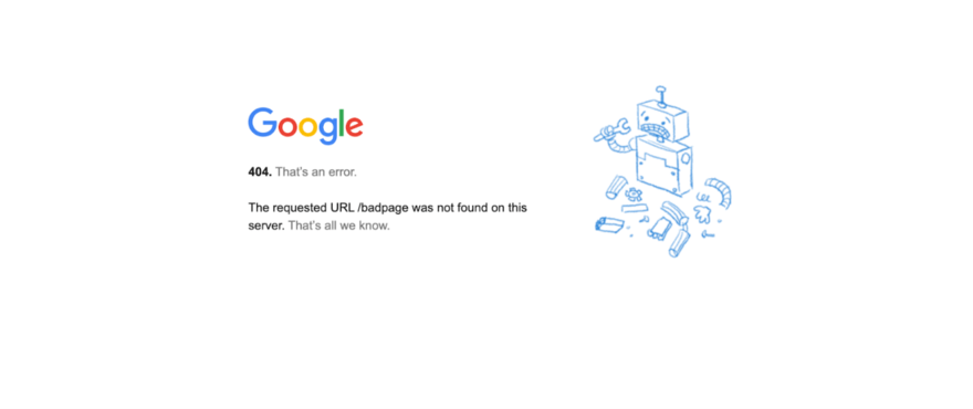 404 error page Google Google 404 error page