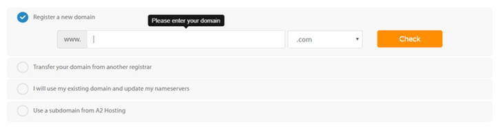 a2 domain check a2 hosting domain checker with search function and tickboxes to select options
