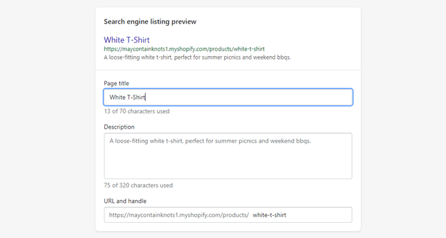 Add product SEO Add product SEO