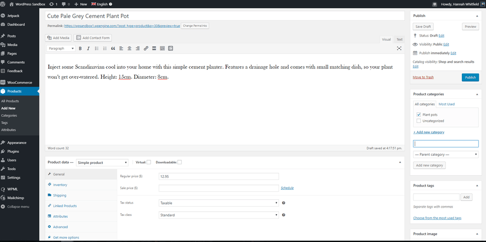 adding-product Adding product on WooCommerce example