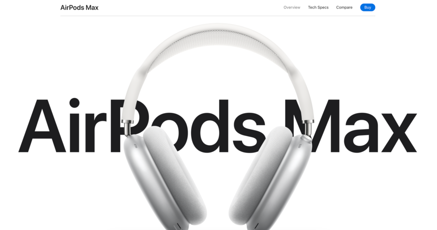 Airpods Max Homepage for Apple's AirPods Max