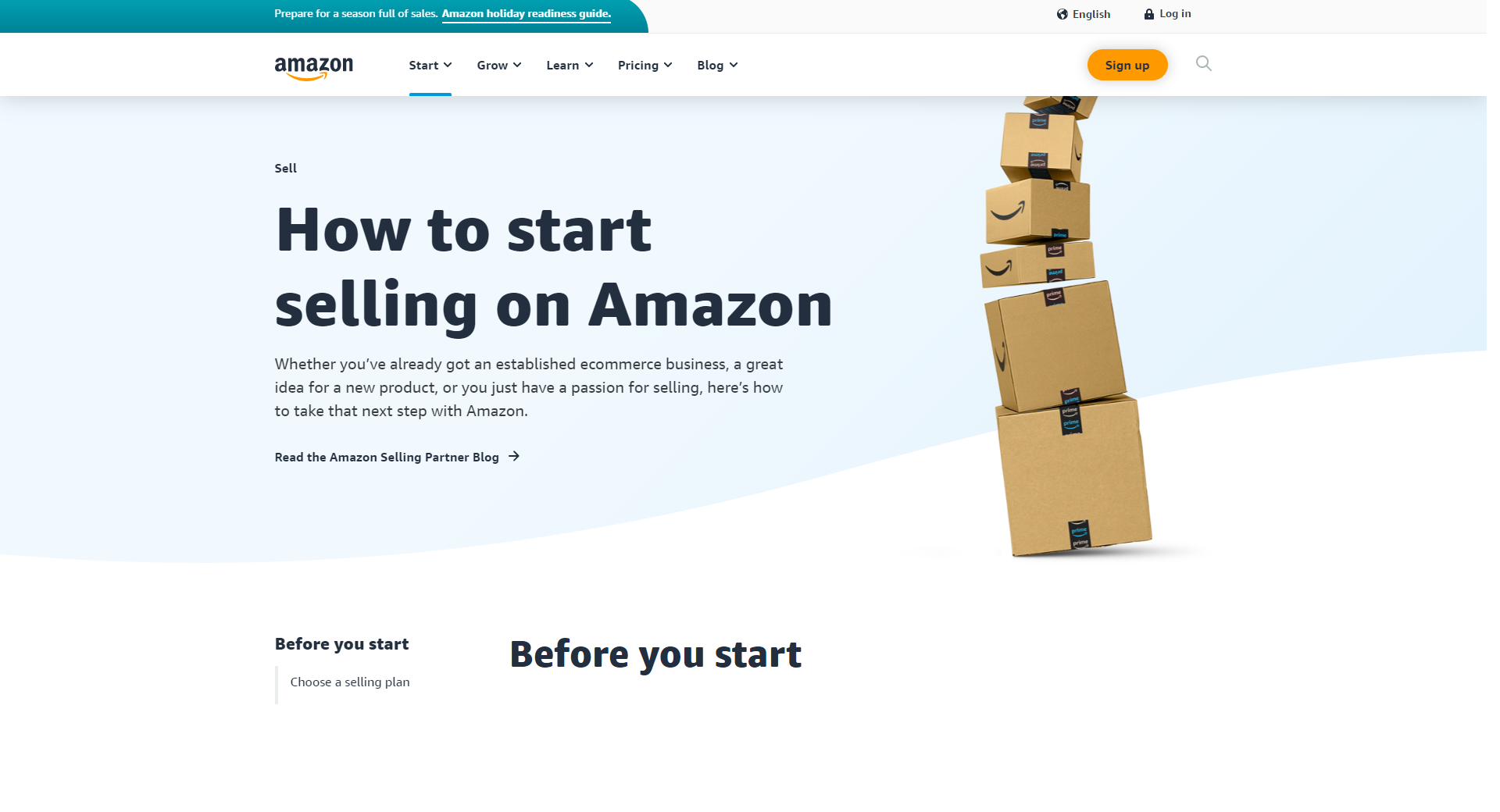 amazon homepage Amazon sellers account before you start