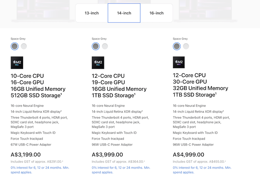 Apple product page screenshot Apple product page screenshot