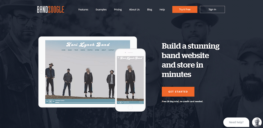 bandzoogle-website-builder-for-musicians-homepage bandzoogle homepage