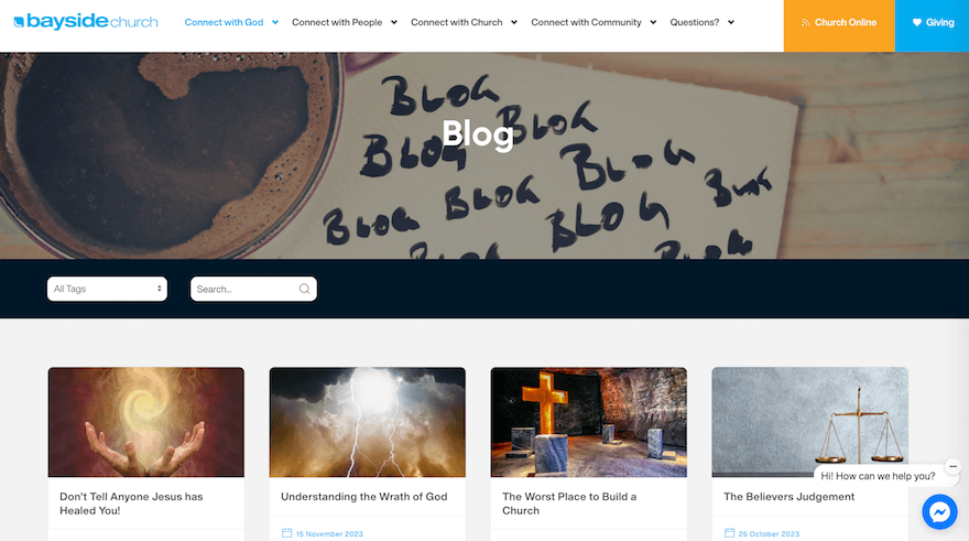 Bayside Church website blog screenshot Bayside Church website blog screenshot