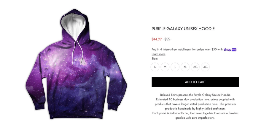 best selling print on demand hoodies Hoodie product page