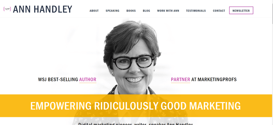 Best Writer Website Ann Handley Home Page