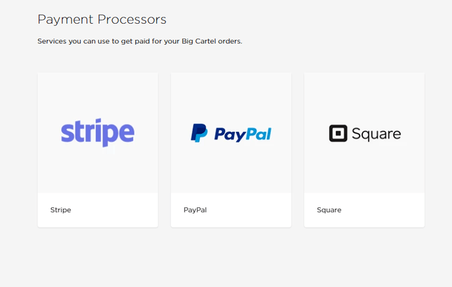 Big Cartel Payment Providers big cartel payment providers