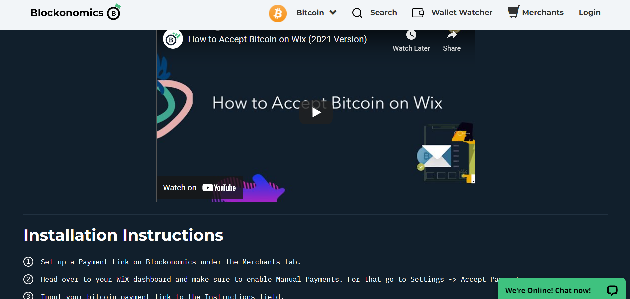blockonomic wix isntallation