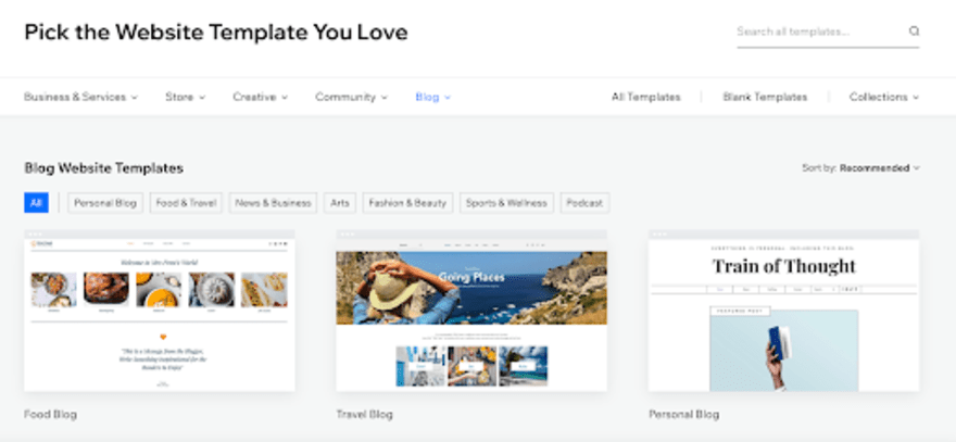 blog template wix blogging template