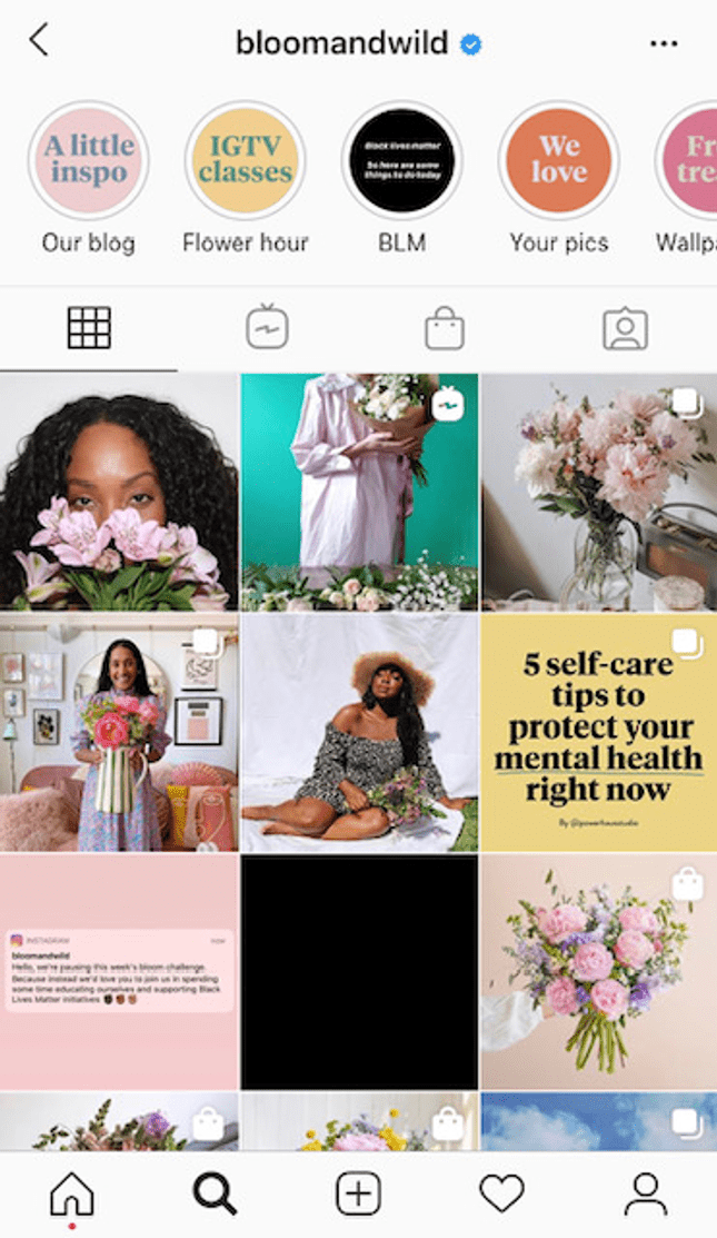 bloom and wild instagram consistent branding credibility