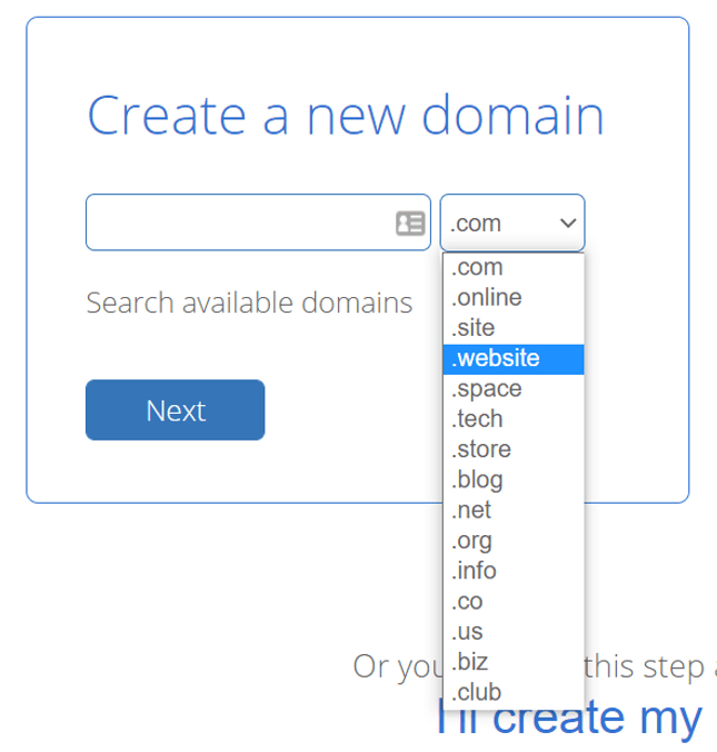 bluehost choose domain choosing domain
