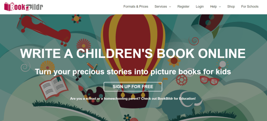 BookBildr homepage inviting visitors to sign up