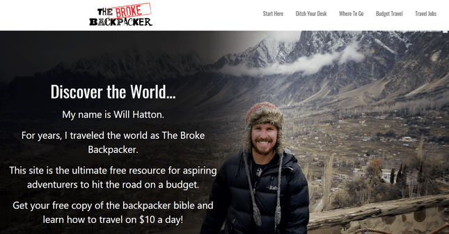 broke backpacker travel blog example