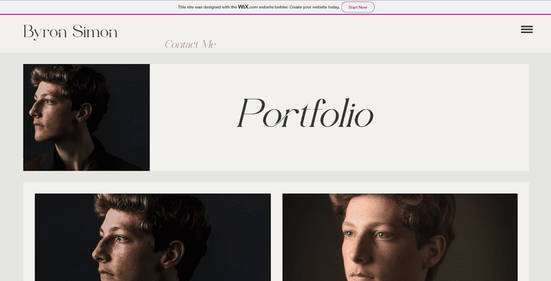 Bryon Simon's website with artistic self portraits