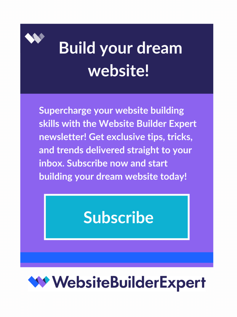 An example of a call to action in a fictional email from Website Builder Expert.