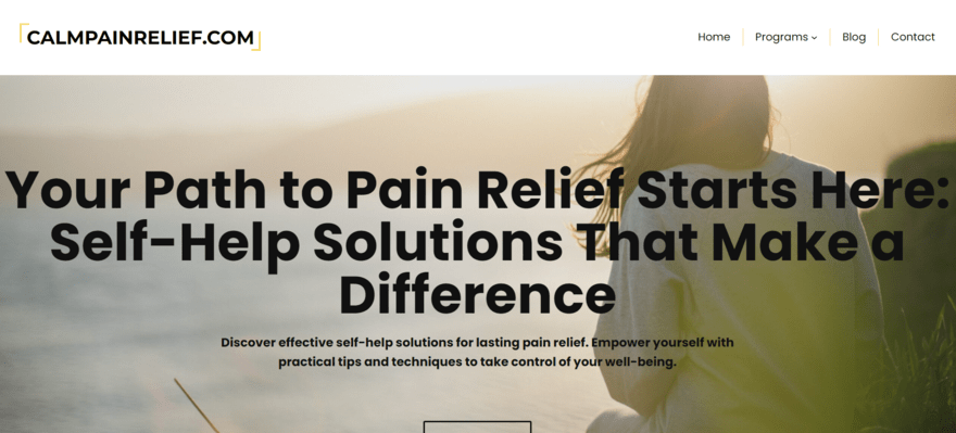 calmpainrelief homepage Homepage banner for calmpainrelief.com