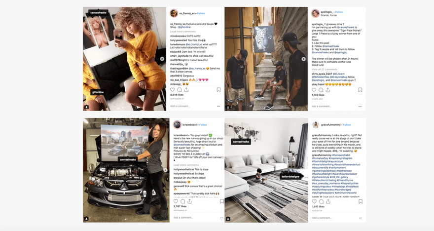 Canvas Freaks influencers best print on demand shopify examples Canvas Freaks influencers best print on demand shopify examples