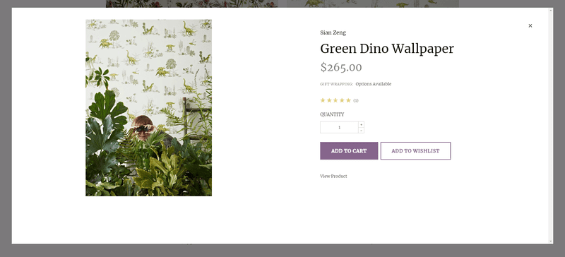 a overlay of a dinosaur themed wallpaper with the product name and info next