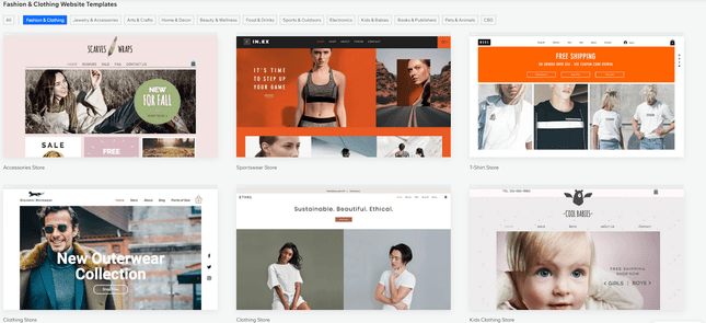 Choose a Wix Template Choose a Wix Template