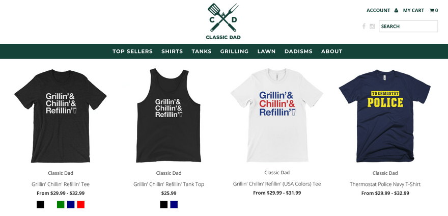 Classic Dad best print on demand shopify examples Classic Dad best print on demand shopify examples