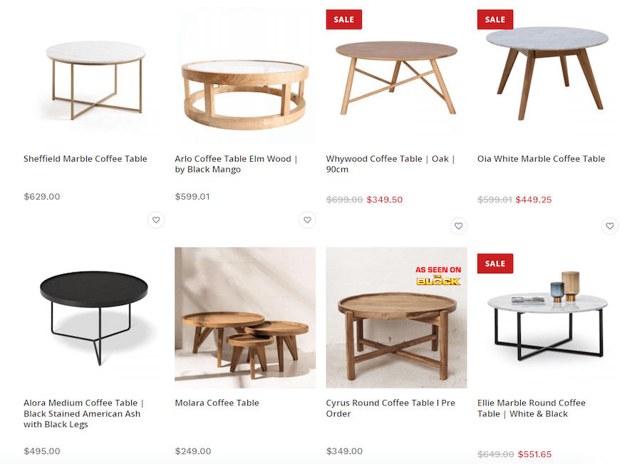 coffee tables The Block Shop's storefront featuring 8 wooden coffee tables