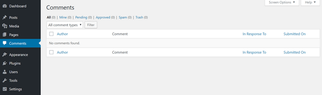 comments page wordpress blog