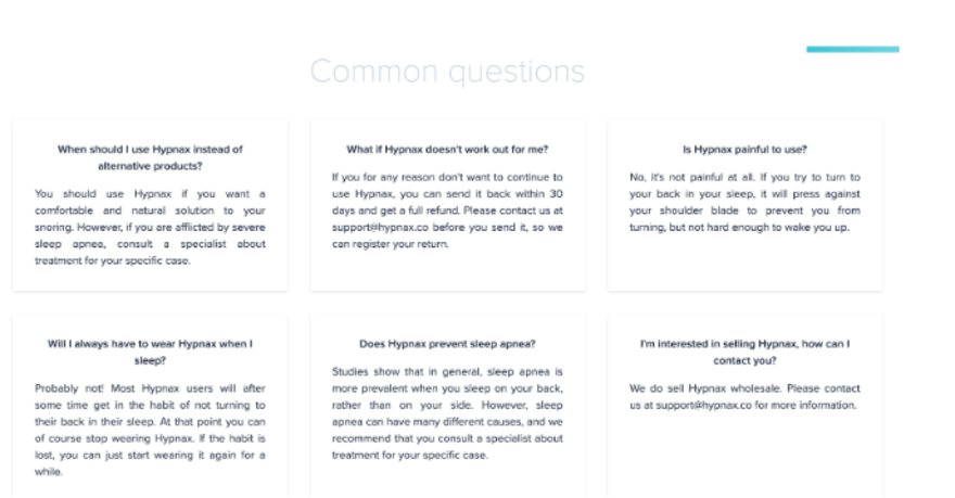 Common Questions Common questions page on Hypnax.