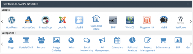 cpanel installs Install scripts like WordPress, Joomla in one click using Auto-Installer.