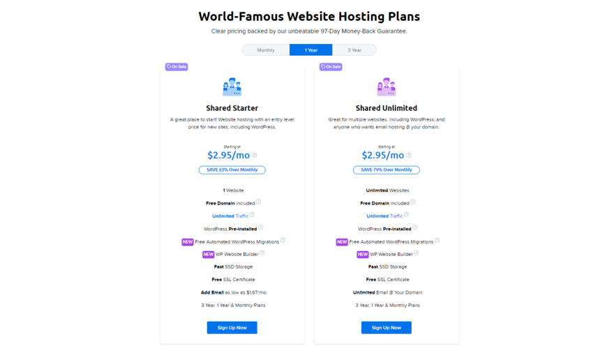 DreamHost shared hosting pricing Pricing and key features for DreamHost's 2 shared hosting plans