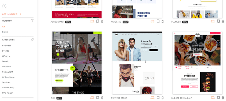 duda review template selection duda template selection
