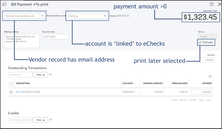 eChecks example eChecks example