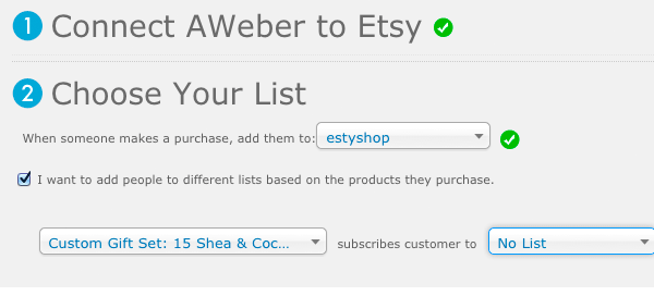 Etsy alternative - Aweber integration Etsy alternative - Aweber integration