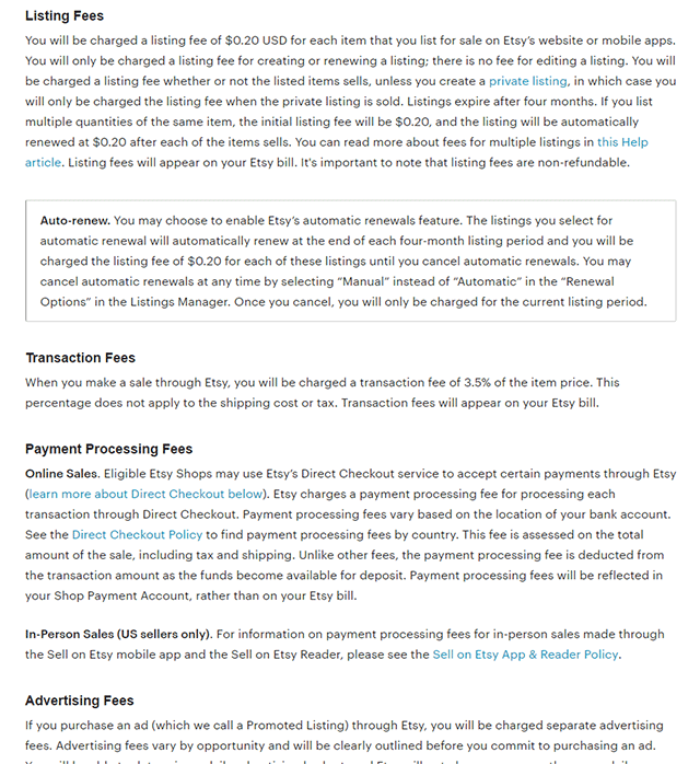 Etsy Alternatives - Fees Etsy Alternatives - Fees