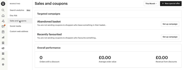 etsy coupons Sales and coupons setup in Etsy