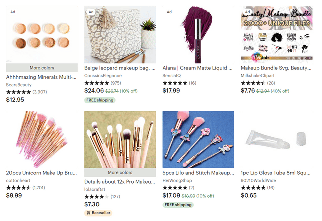 etsy makeup page etsy makeup results page