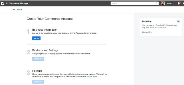 facebook-commerce-manager-setup-stesp FAcebook Shops: commerce account info