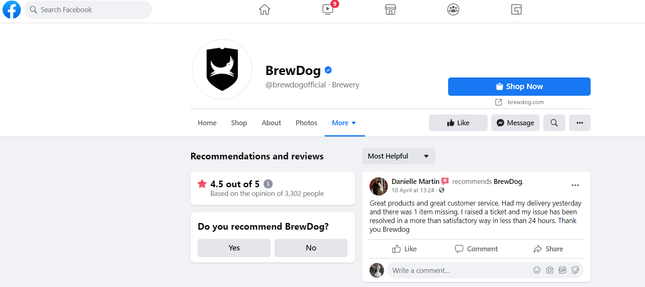 Facebook Review Brewdog Facebook Review Brewdog