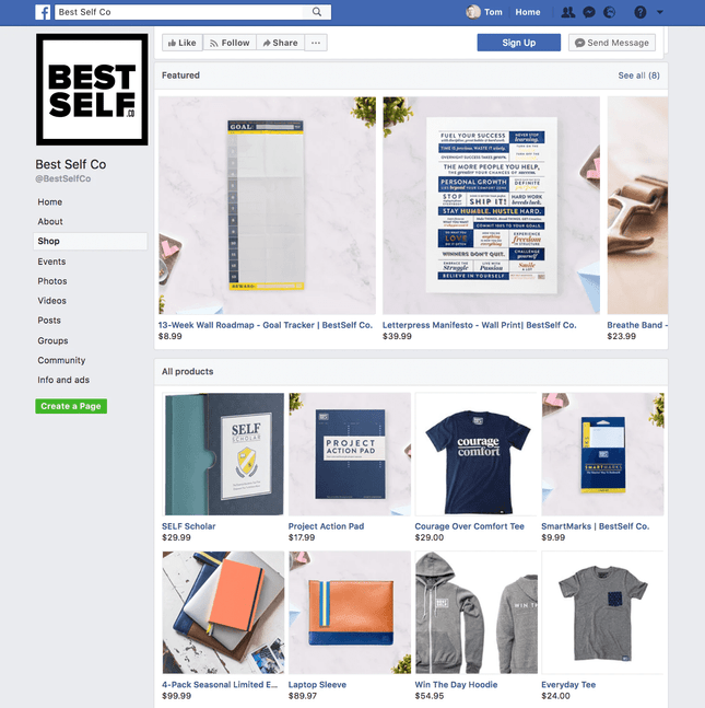 facebook shop example Example of selling products on Facebook