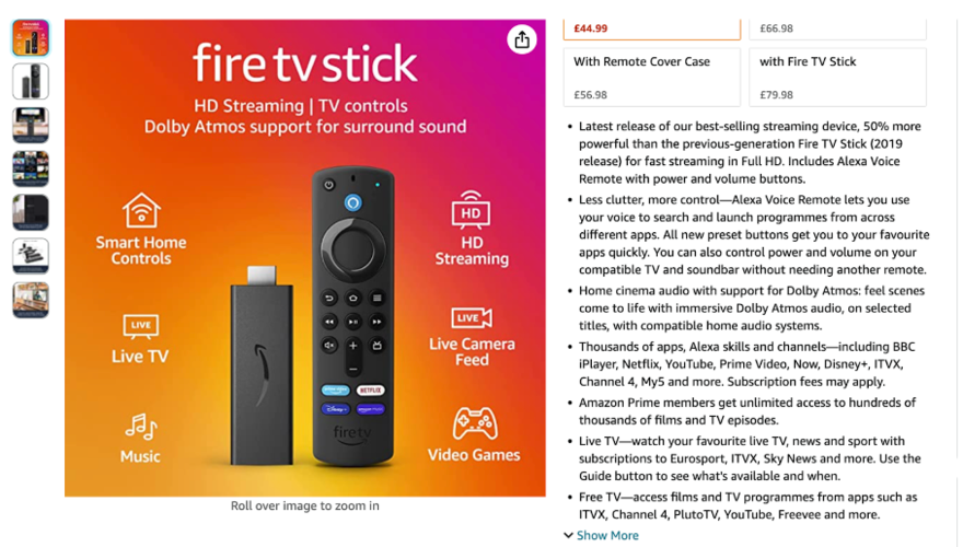 firestick Firestick listing page on Amazon