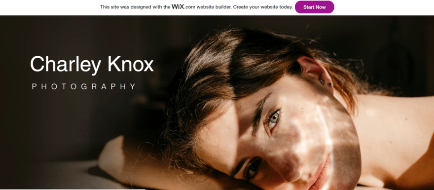 Free Wix photography site example